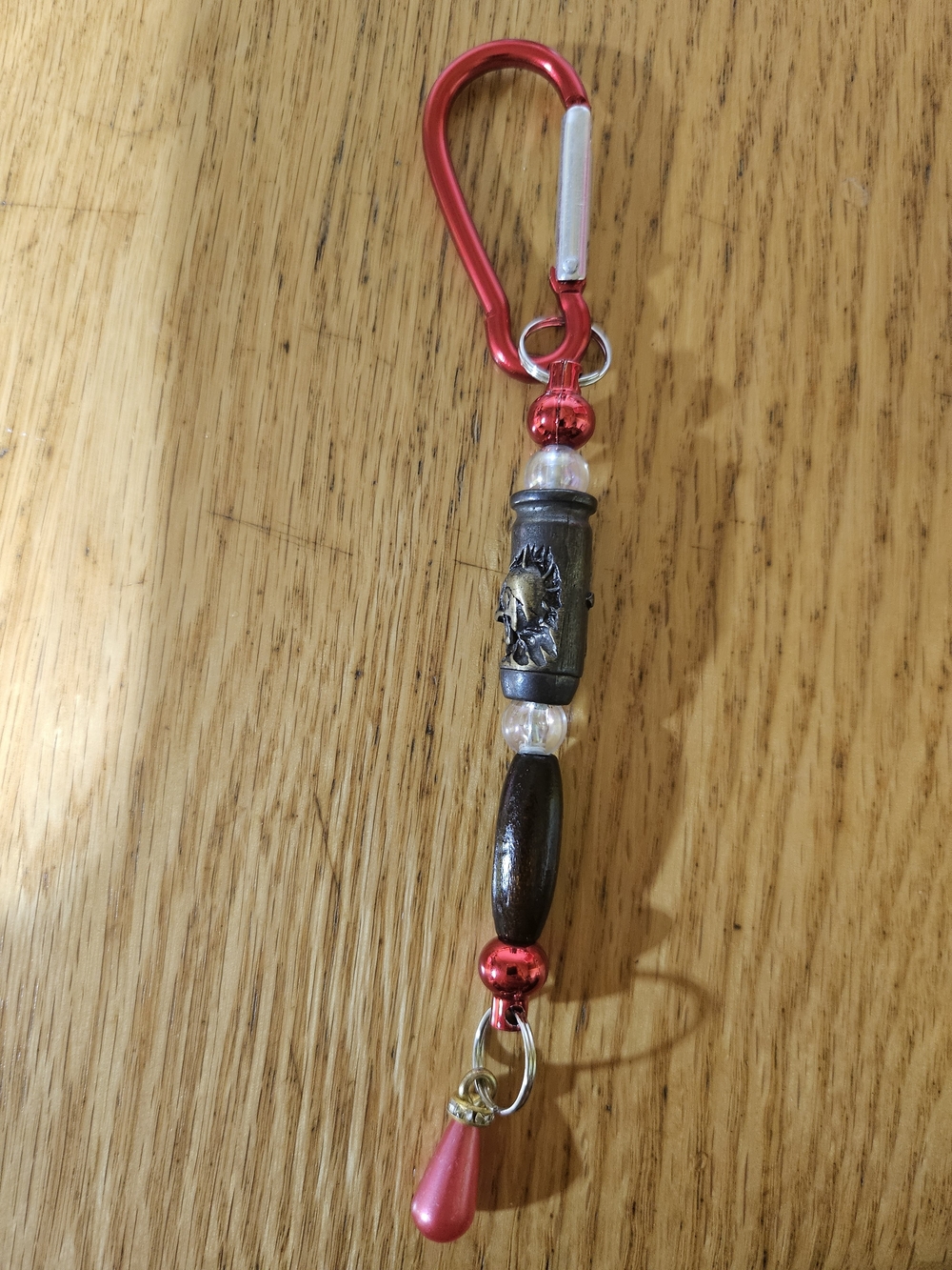 Skull Bullet Keychain Carabiner Clip Gothic Beaded Bag Charm
